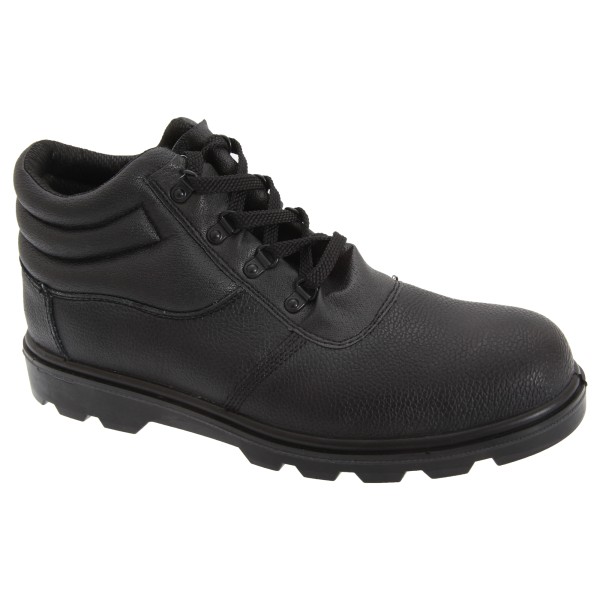 Grafters Mens Grain Leather Treaded Safety Toe Cap Boots 14 UK Black 14 UK