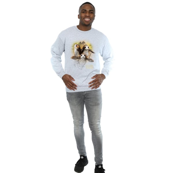 Star Wars The Last Jedi Porgs Borstad Sweatshirt 3XL Sport för män Sports Grey 3XL