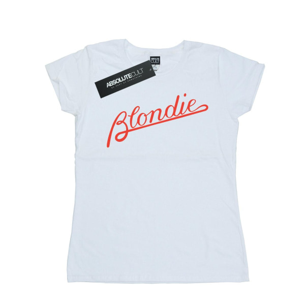 Blondie Womens/Ladies Lines Logo Bomull T-shirt L Vit White L