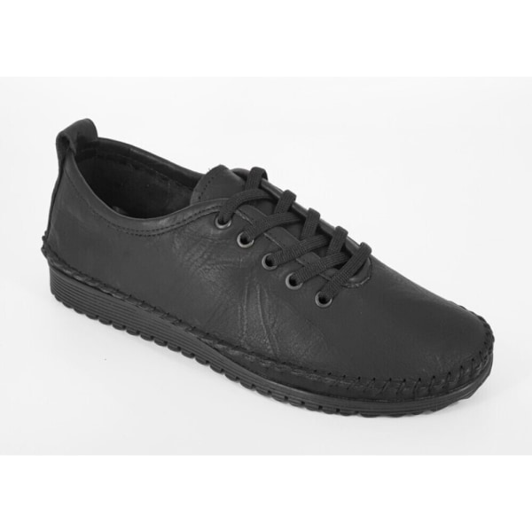 Mod Comfys Dam/Dam Flexi Softie Läder Trainers 5 UK Bla Black 5 UK