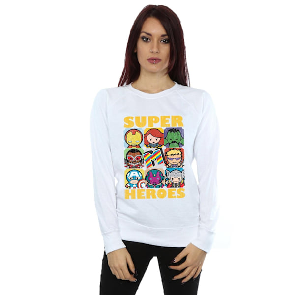 Marvel Womens/Ladies Kawaii Super Heroes Sweatshirt L Vit White L