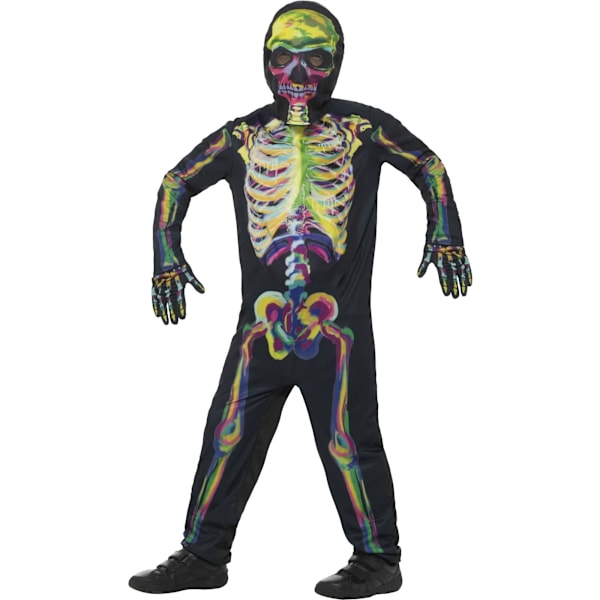 Smiffys Skelett Glow In The Dark Kostymset för Barn 4- Black/Green 4-6 Years