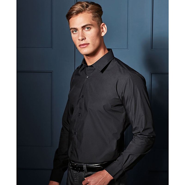Premier Supreme Heavier Weight Poplin Långärmad arbetsskjorta 16 Black 16