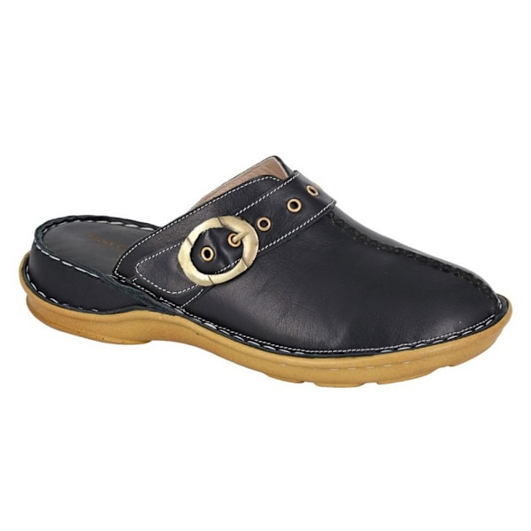 Mod Comfys Dam/Dam Softie Läder Mules 4 UK Svart Black 4 UK