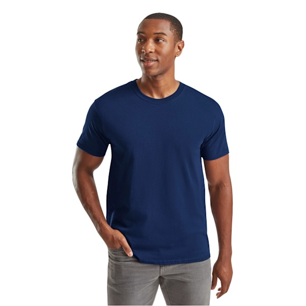 Fruit of the Loom Unisex Vuxen T-shirt i Tung Bomull L Marinblå Navy L