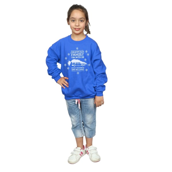 National Lampoon's Christmas Vacation Girls Eat My Dust Sweatshirt Royal Blue 9-11 Years