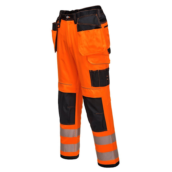 Portwest Hi-Vis Regular Rail Byxor 38R Orange/Svart Orange/Black 38R
