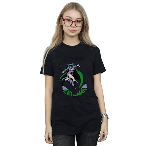 DC Comics Dam/Kvinnor Catwoman Whip Bomull Boyfriend T-Shirt Black M