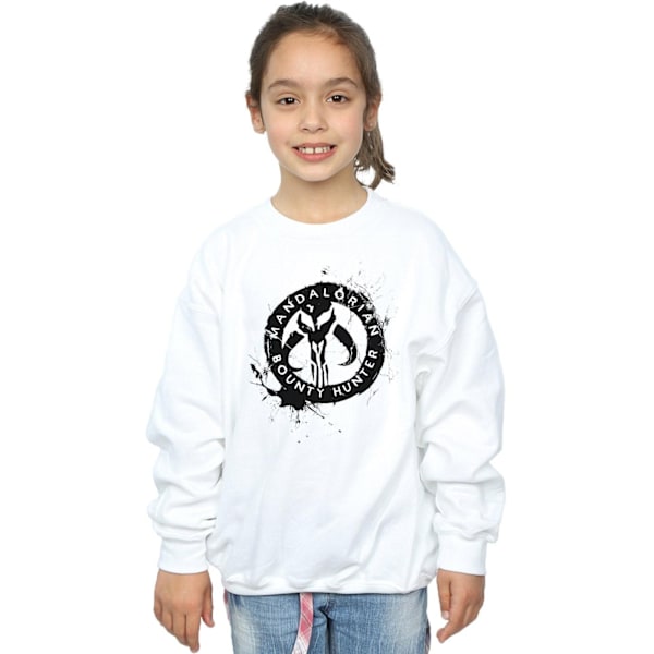 Star Wars Girls The Mandalorian Bounty Hunter Splatter Skull Sw White 3-4 Years