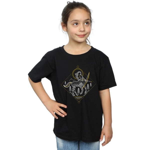 Harry Potter Girls Centaur Line Art T-shirt i bomull 12-13 år Black 12-13 Years
