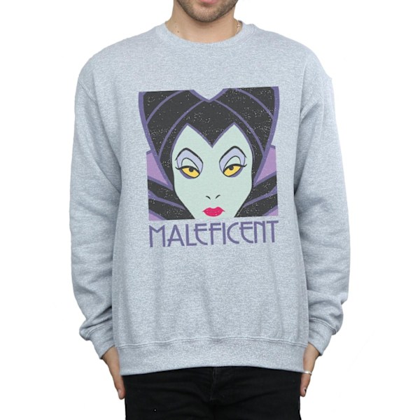 Disney Herr Maleficent Cropped Head Sweatshirt M Sports Grey Sports Grey M