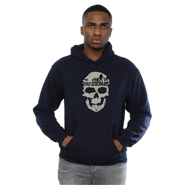 The Goonies Mens Map Skull Hoodie S Marinblå Navy Blue S