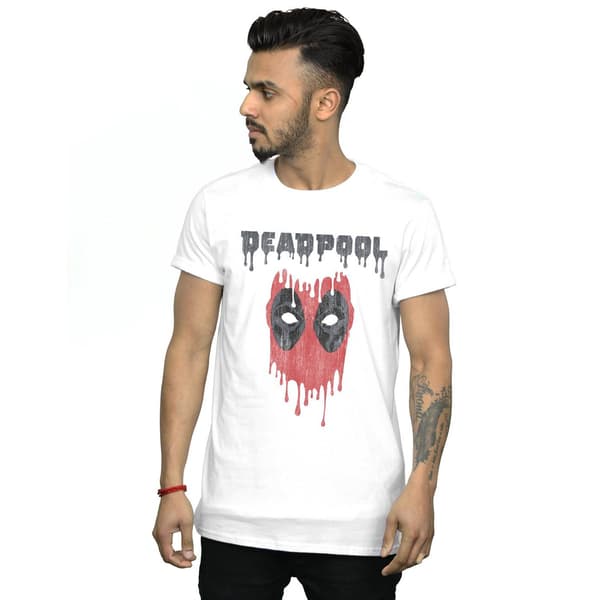 Marvel Herr Deadpool Dripping Head T-Shirt 5XL Vit White 5XL