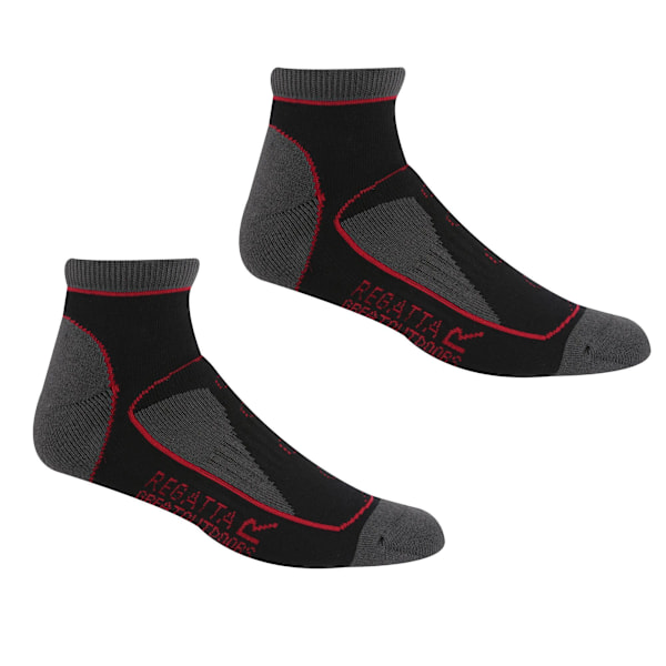 Regatta Womens/Ladies Samaris Trail Colour Block Ankle Socks (P Black/Cherry Pink 6 UK-8 UK