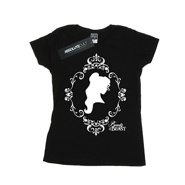 Disney Princess Dam T-shirt i bomull med Belle-silhuett, storlek L Black L