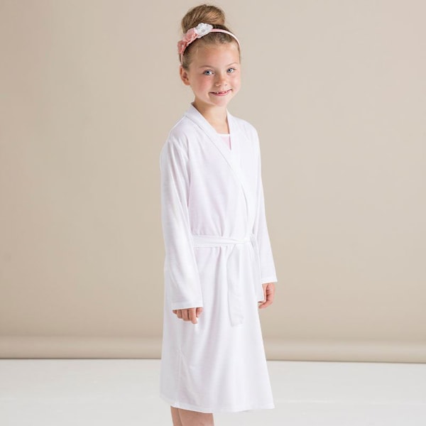 Towel City Barn/Barn Kimono Stil Robe 5-6 År Vit White 5-6 Years
