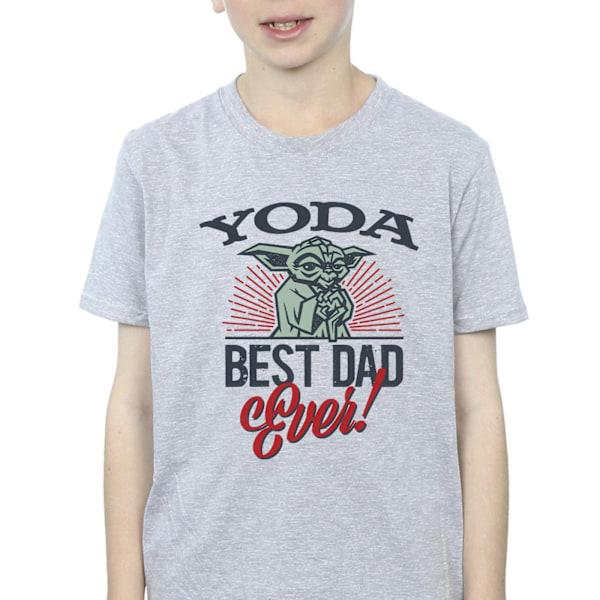 Star Wars Boys Mandalorian Yoda Dad T-Shirt 12-13 år Sport Sports Grey 12-13 Years