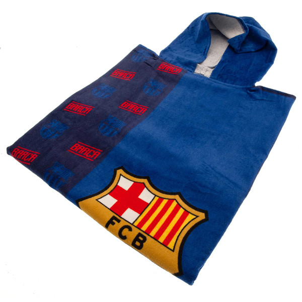 FC Barcelona Barn/Kids Crest Hooded Handduk One Size Navy/Re Navy/Red One Size