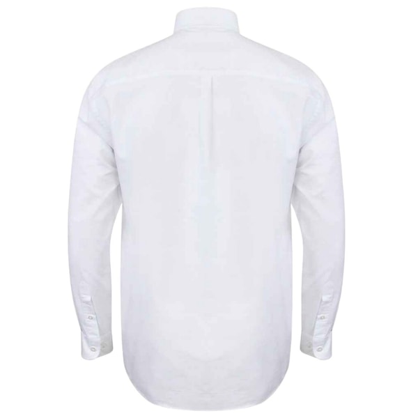 Henbury Herr Modern Långärmad Klassisk Skjorta Oxford XL Vit White XL