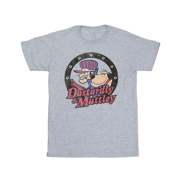 Wacky Races Herr Dastardly Och Mutley Cirkel T-Shirt S Sports Grå Sports Grey S