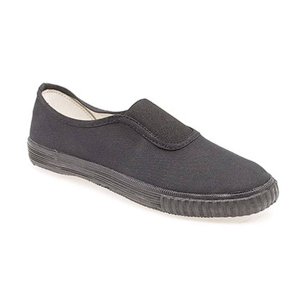 Dek Kids Unisex Junior Gusset Svart Canvas Plimsolls 9 UK Junio Black 9 UK Junior