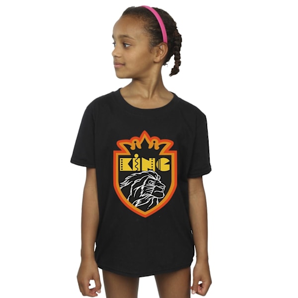 Disney Girls The Lion King Crest Bomull T-shirt 7-8 år Svart Black 7-8 Years