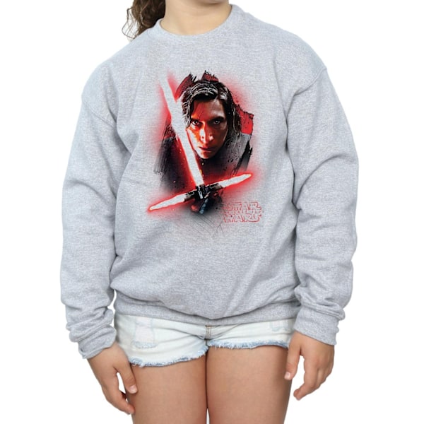 Star Wars Girls The Last Jedi Kylo Ren Borstad Sweatshirt 9-11 Sports Grey 9-11 Years
