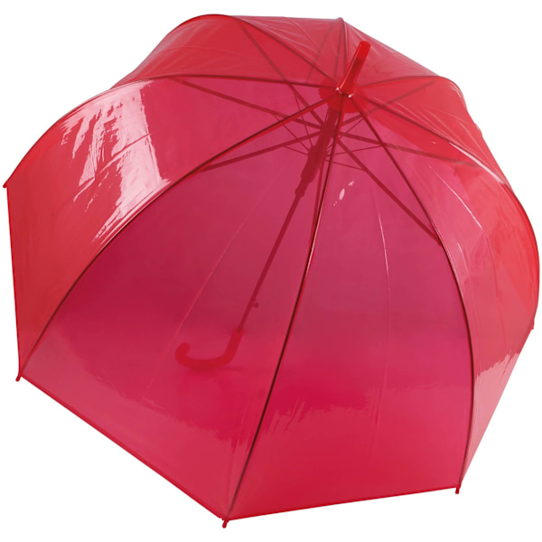 Kimood Automatisk öppnande transparent kupolparaply One Size Röd Red One Size