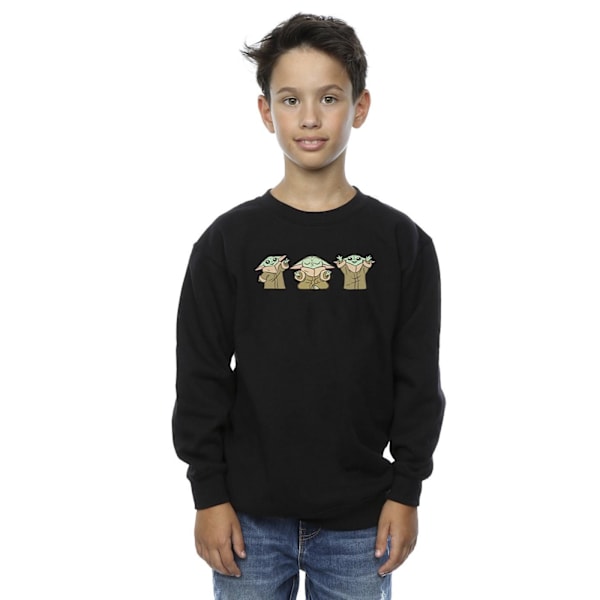Star Wars Pojkar The Mandalorian Grogu Poses Sweatshirt 7-8 År Black 7-8 Years