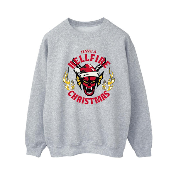 Netflix Dam/Kvinnor Stranger Things Hellfire Jultröjor Sports Grey XXL