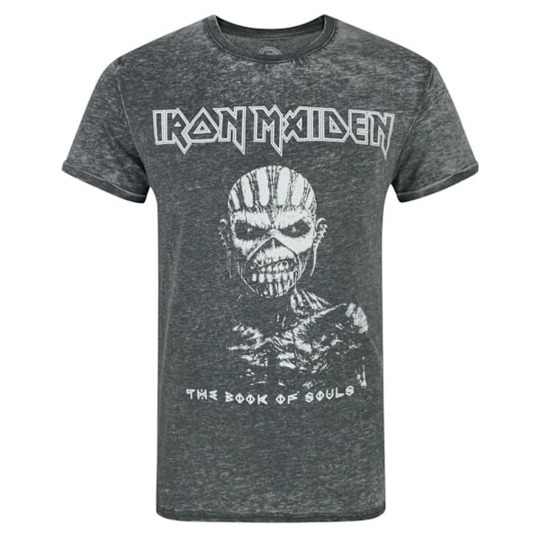 Iron Maiden The Book Of Souls Burnout T-shirt S Charcoal för män Charcoal S