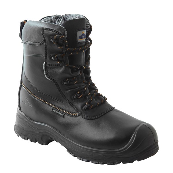 Portwest Män Läder Komposit Traction Safety Boots 9 UK Blac Black 9 UK