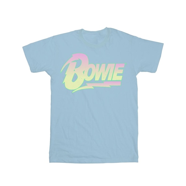 David Bowie Girls Neon Logo Bomull T-shirt 7-8 år Baby Blue Baby Blue 7-8 Years