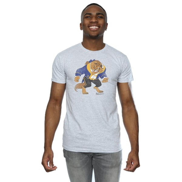 Beauty And The Beast Herr T-shirt med Beast-motiv M Heather Heather Grey M