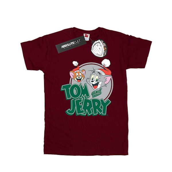 Tom And Jerry Dam/Damer Julhälsningar Bomull Pojkvän Burgundy L