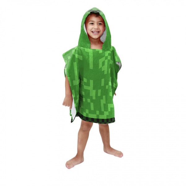 Minecraft poncho med huva för barn/barn i en one size grön Green One Size