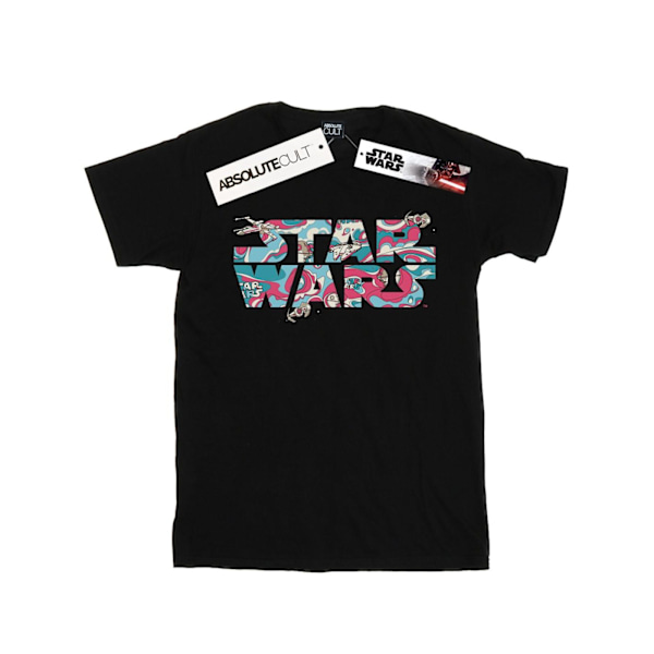 Star Wars Boys Wavy Ship Logo T-Shirt 3-4 år Svart Black 3-4 Years