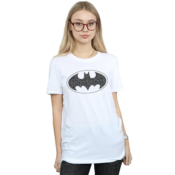DC Comics Dam/Kvinnor Batman Enfärgad Logotyp Bomull Pojkvän White 3XL