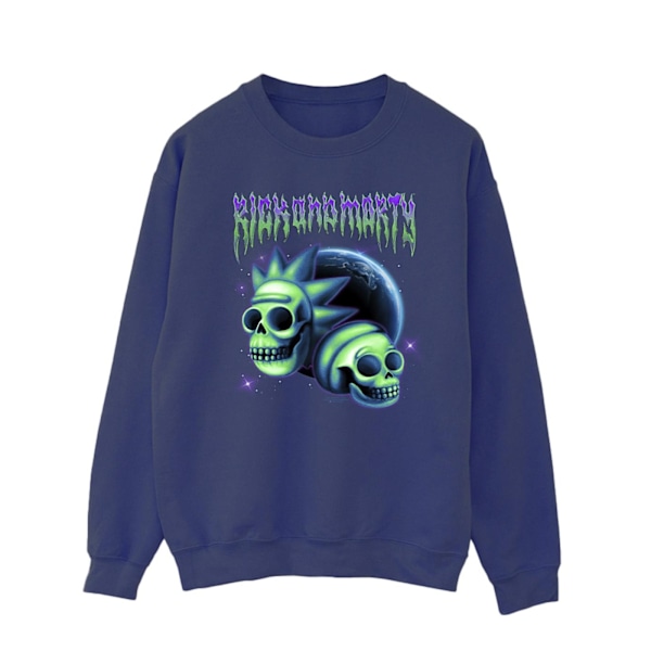 Rick And Morty Herr Space Skull Sweatshirt L Marinblå Navy Blue L