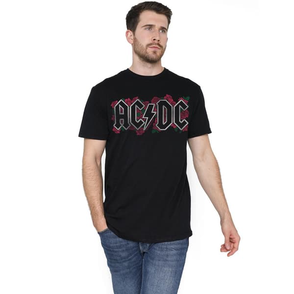 AC/DC Herr Roses Logo T-Shirt M Svart Black M