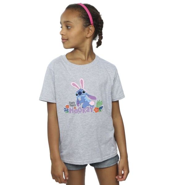 Disney Girls Lilo & Stitch Hippity Hop Stitch T-shirt i bomull 5- Sports Grey 5-6 Years