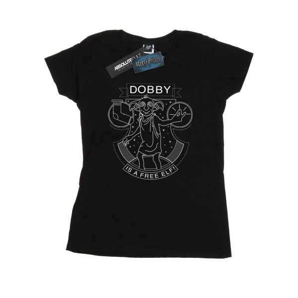 Harry Potter Dam/Kvinnor Dobby Seal Bomull T-shirt XL Svart Black XL