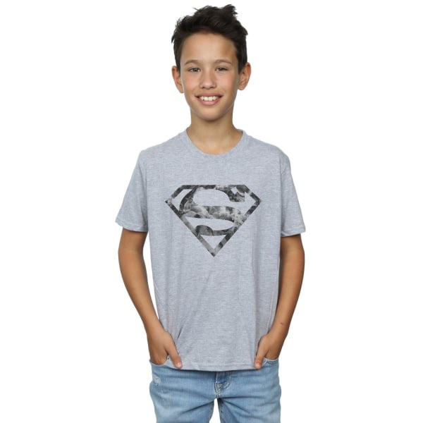 DC Comics Boys Superman Marble Logo T-shirt 7-8 år Sport Gr Sports Grey 7-8 Years