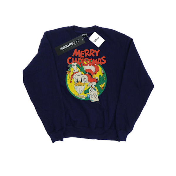 Disney Herr Donald Duck God Jul Sweatshirt L Marinblå Navy Blue L