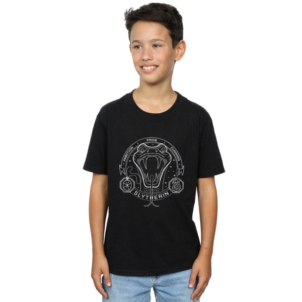 Harry Potter Boys Slytherin Seal T-shirt 12-13 år Svart Black 12-13 Years