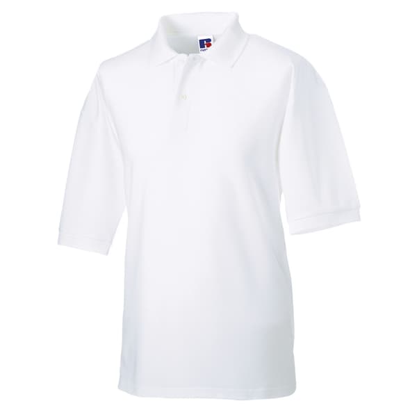 Russell Herr Poloskjorta i Polycotton Pique M Vit White M