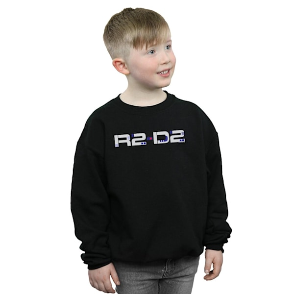 Star Wars Boys The Rise Of Skywalker R2-D2 Text Logo Sweatshirt Black 9-11 Years