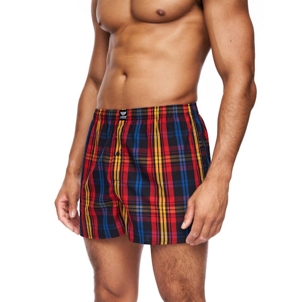 Kandor Hexster Rutiga Vävt Boxershorts för Män (6-pack) M Mu Multicoloured M