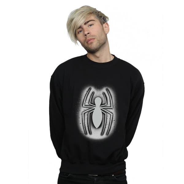 Marvel Herr Spider-Man Graffiti Logo Sweatshirt M Svart Black M
