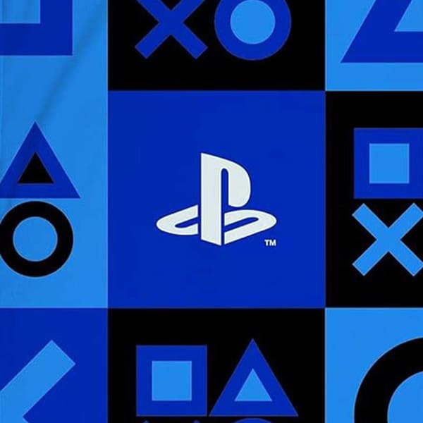 Playstation Ikoner Logotyp Handduk One Size Blå Blue One Size